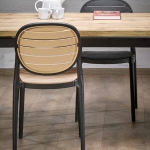 Ruokapöytä EDMIRE, wootanin tammi / musta