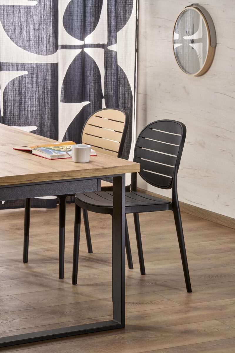 Ruokapöytä EDMIRE, wootanin tammi / musta