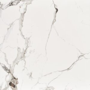 Ruokapöytä EMILIO 120, valkoinen marmori / musta