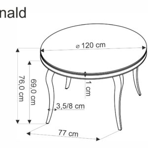Ruokapöytä REGNALD, valkoinen marmori