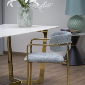 Ruokapöytä CASTESSA, valkoinen marmori