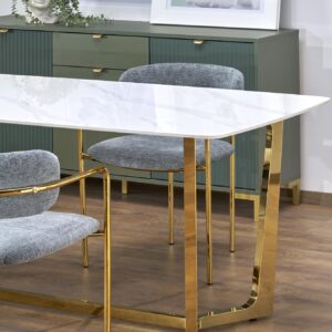 Ruokapöytä CASTESSA, valkoinen marmori