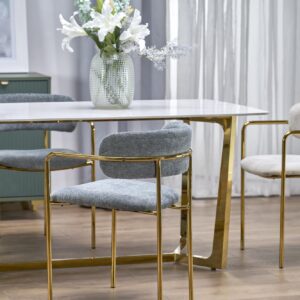 Ruokapöytä CASTESSA, valkoinen marmori