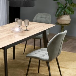 Pidentävä Ruokapöytä GULVAR, wootani tammi / musta