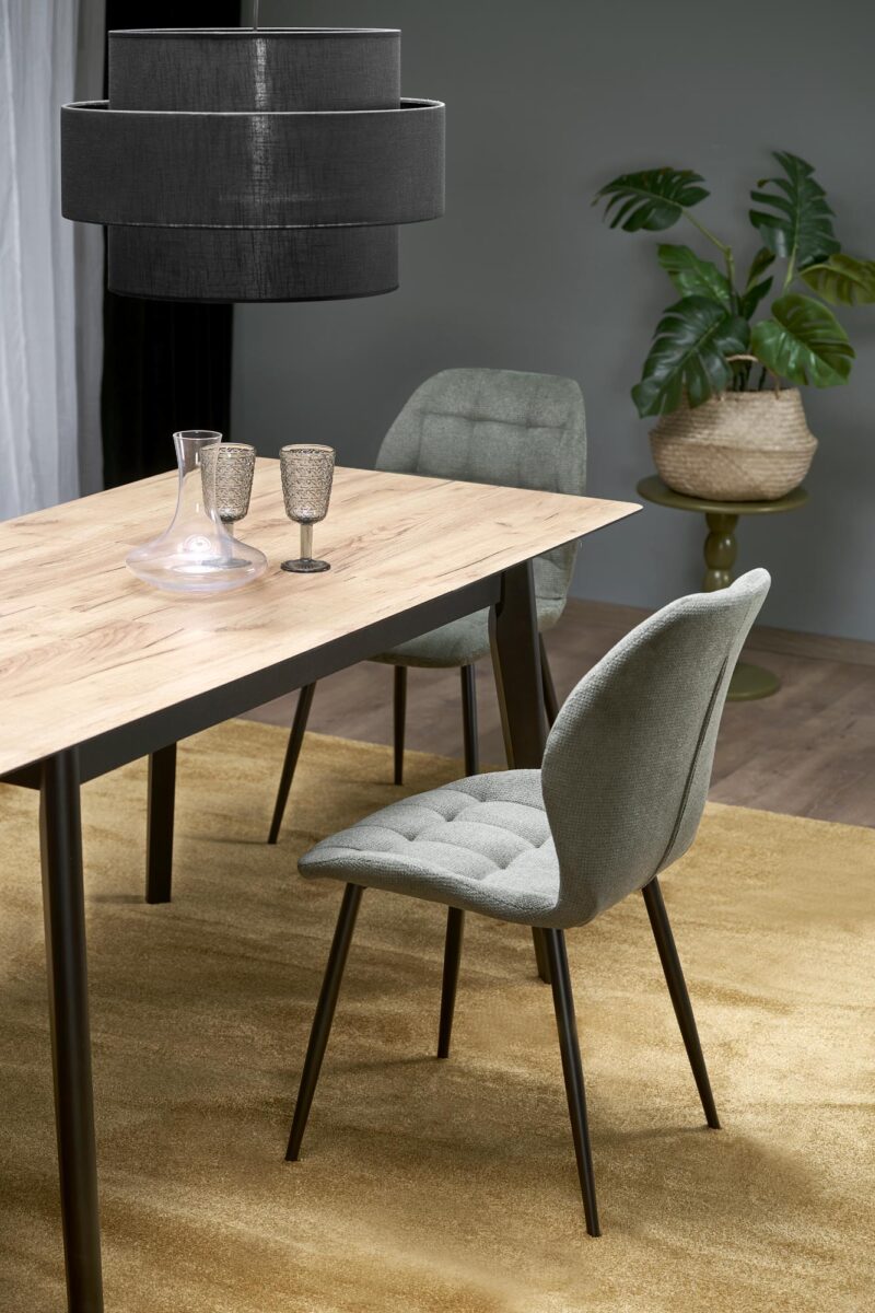 Pidentävä Ruokapöytä GULVAR, wootani tammi / musta