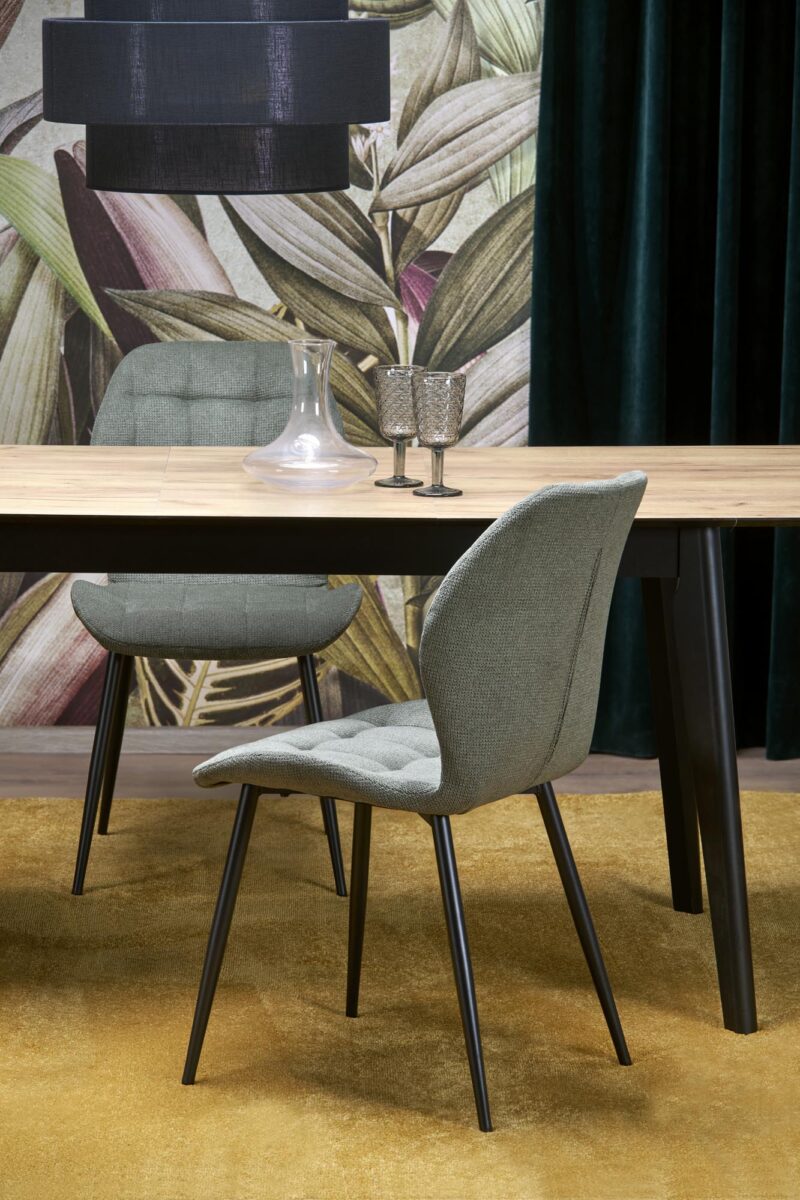 Pidentävä Ruokapöytä GULVAR, wootani tammi / musta