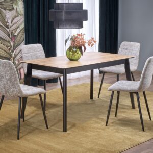 Pidentävä Ruokapöytä GULVAR, wootani tammi / musta