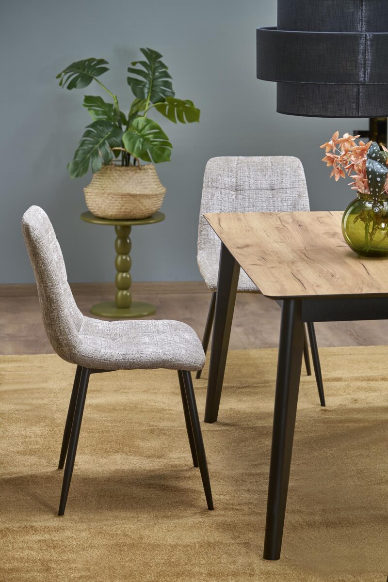 Pidentävä Ruokapöytä GULVAR, wootani tammi / musta