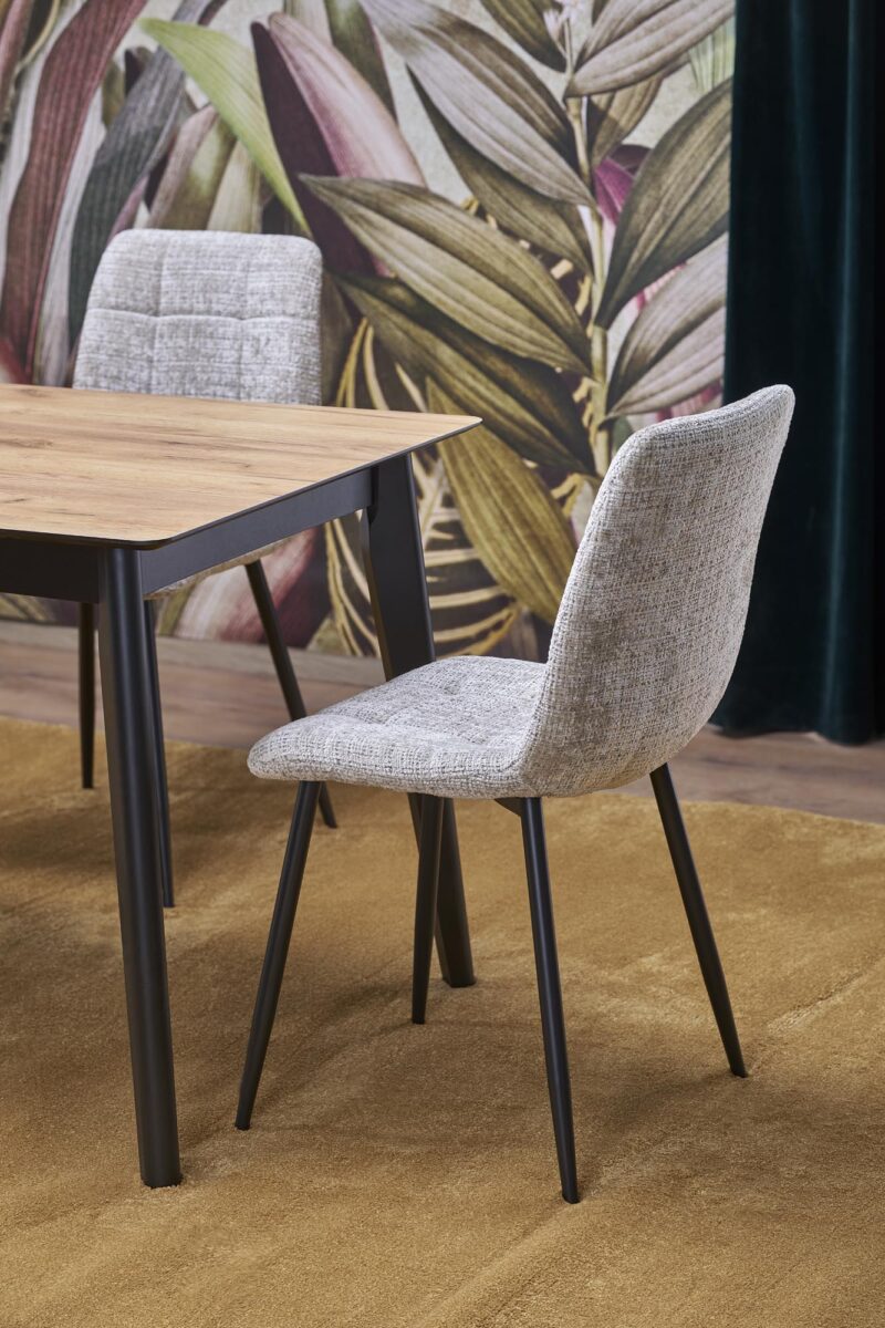 Pidentävä Ruokapöytä GULVAR, wootani tammi / musta