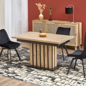 Pidennettävä ruokapöytä LAMERON, tammi / musta