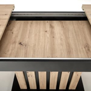 Pidennettävä ruokapöytä LAMERON, tammi / musta