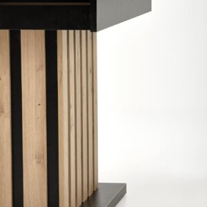 Pidennettävä ruokapöytä LAMERON, tammi / musta