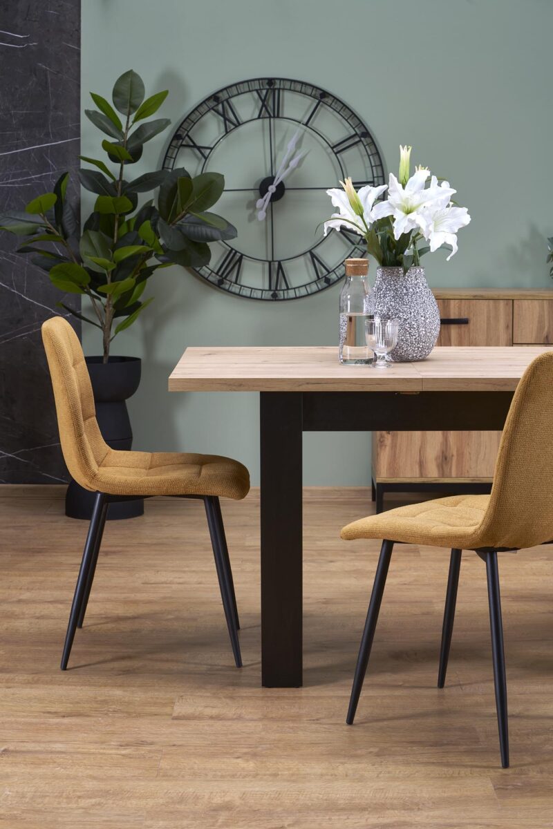 Pidentävä Ruokapöytä BAGRON, artisan tammi / musta