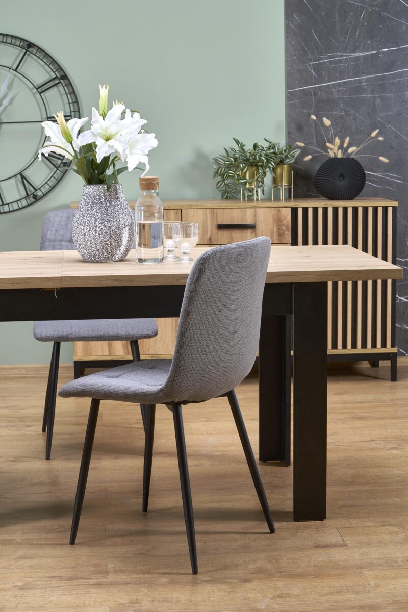 Pidentävä Ruokapöytä BAGRON, artisan tammi / musta