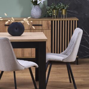 Pidentävä Ruokapöytä BAGRON, artisan tammi / musta