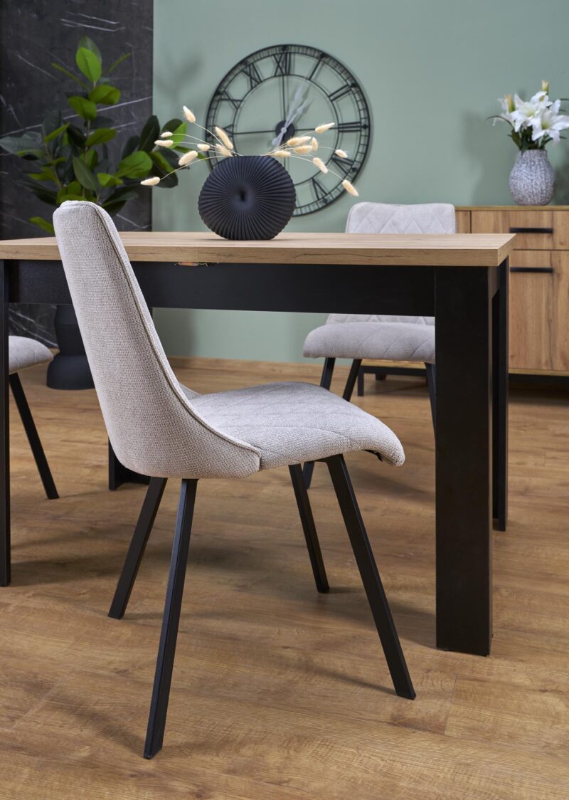 Pidentävä Ruokapöytä BAGRON, artisan tammi / musta