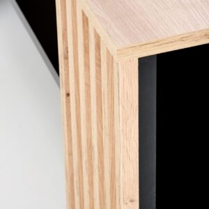 Kahvitabletti FEMORA, käsityökoivu / musta