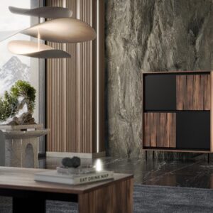 Kummutti VERAALTO, pähkinä / musta