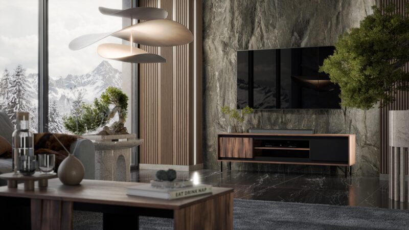 TV-tason VERAANTO, pähkinä / musta