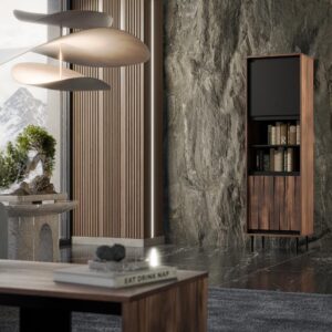 Vitriinikaappi VERAARIA, pähkinä / musta