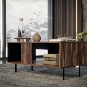 Kahvilapöytä VERAANTE, pähkinä / musta