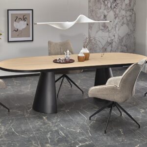 Ruokapöytä GIACOMO, luonnonvärinen / musta