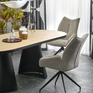 Ruokapöytä GIACOMO, luonnonvärinen / musta