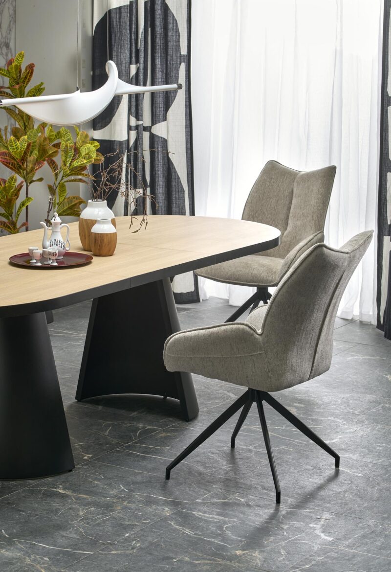 Ruokapöytä GIACOMO, luonnonvärinen / musta