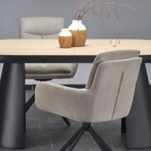 Ruokapöytä GIACOMO, luonnonvärinen / musta