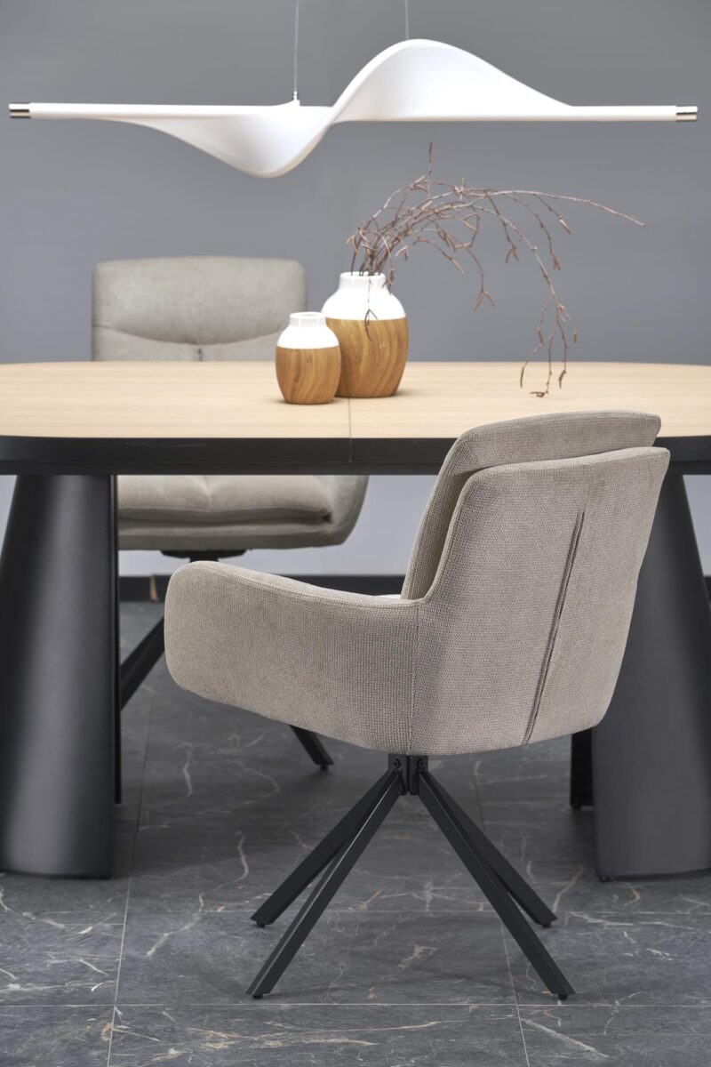 Ruokapöytä GIACOMO, luonnonvärinen / musta