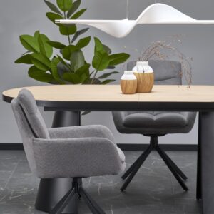 Ruokapöytä GIACOMO, luonnonvärinen / musta