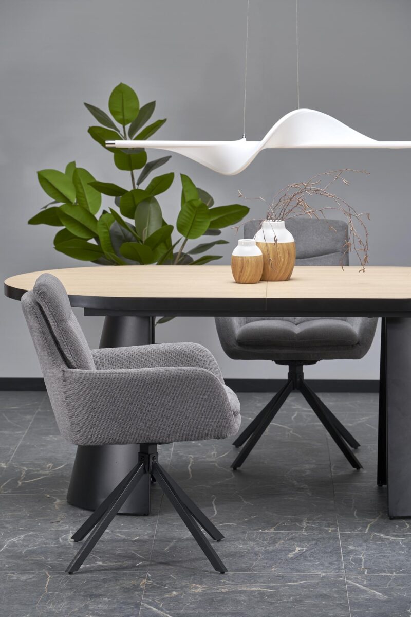 Ruokapöytä GIACOMO, luonnonvärinen / musta