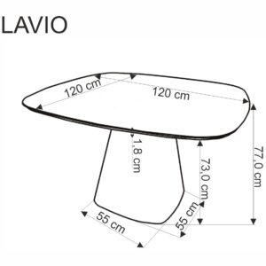 Ruokapöytä FLAVIO, valkoinen
