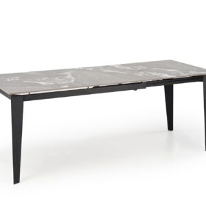 Laajennettava ruokapöytä FELIKS, harmaa marmor / musta