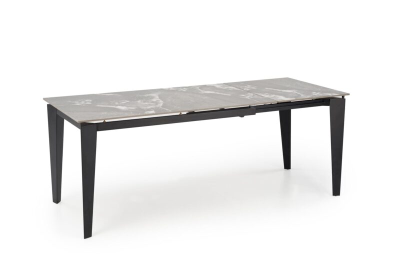Laajennettava ruokapöytä FELIKS, harmaa marmor / musta