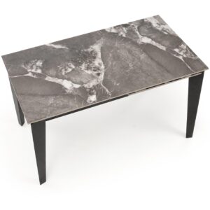 Laajennettava ruokapöytä FELIKS, harmaa marmor / musta
