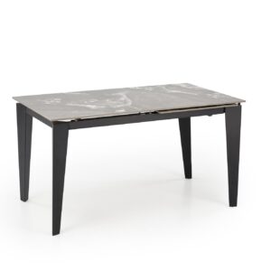Laajennettava ruokapöytä FELIKS, harmaa marmor / musta