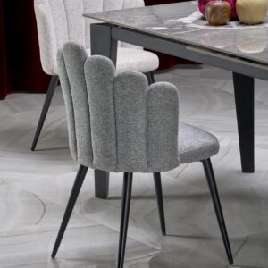 Laajennettava ruokapöytä FELIKS, harmaa marmor / musta