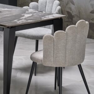 Laajennettava ruokapöytä FELIKS, harmaa marmor / musta