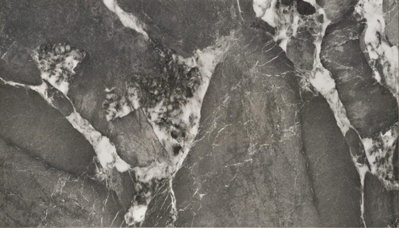 Laajennettava ruokapöytä FELIKS, harmaa marmor / musta