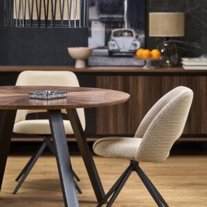 Ruokapöytä DANILO, pähkinä / musta