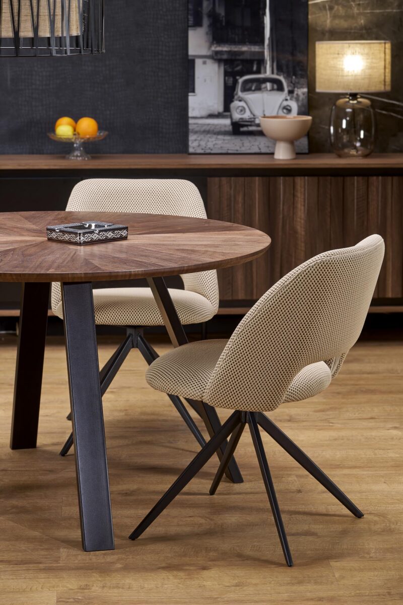 Ruokapöytä DANILO, pähkinä / musta