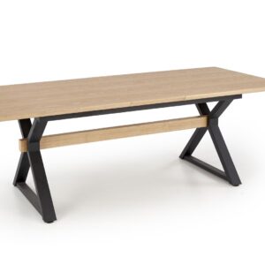 Pidentävä ruokapöytä HENRY, luonnollinen / musta