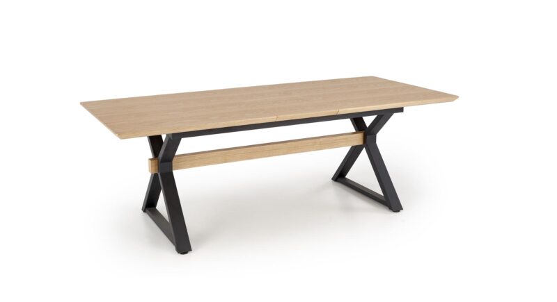 Pidentävä ruokapöytä HENRY, luonnollinen / musta