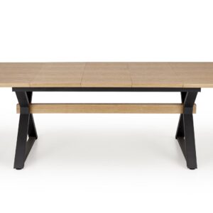 Pidentävä ruokapöytä HENRY, luonnollinen / musta