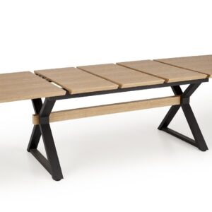 Pidentävä ruokapöytä HENRY, luonnollinen / musta