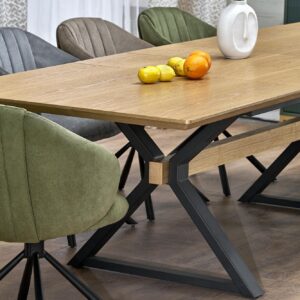 Pidentävä ruokapöytä HENRY, luonnollinen / musta