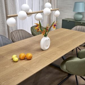 Pidentävä ruokapöytä HENRY, luonnollinen / musta