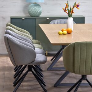 Pidentävä ruokapöytä HENRY, luonnollinen / musta