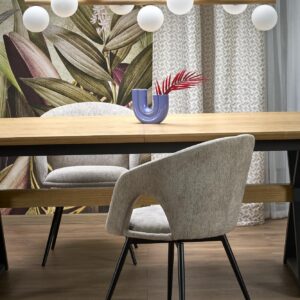 Pidentävä ruokapöytä HENRY, luonnollinen / musta